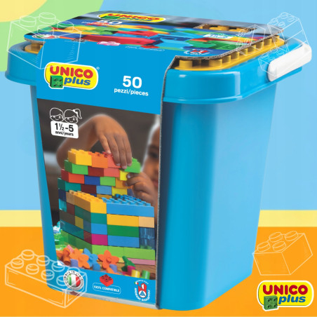 Klocki UNICO Wiadereczko 2w1 50 el. | klockiunico.pl