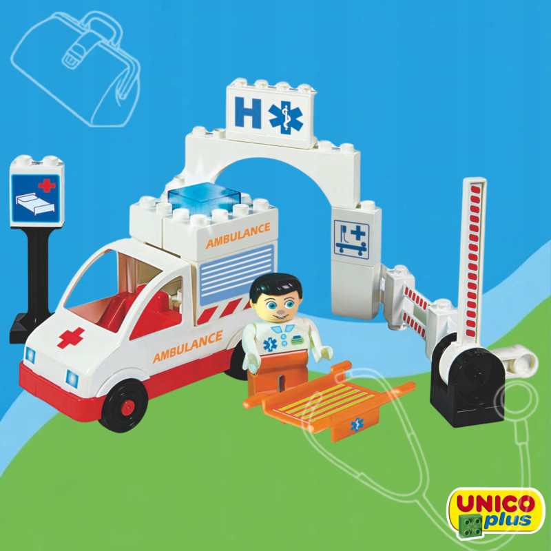 Klocki UNICO Karetka Ambulans 19 el. | klockiunico.pl