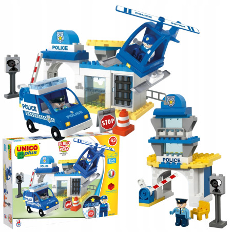 Klocki UNICO Komisariat Policji 2w1 63 el. | klockiunico.pl