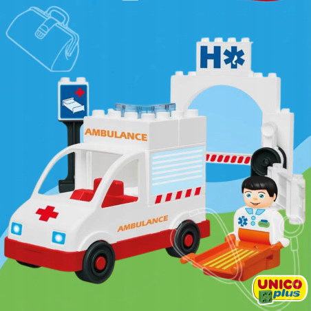 Klocki UNICO Karetka Ambulans 19 el. | klockiunico.pl