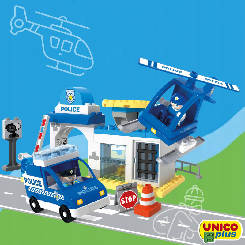Klocki UNICO Komisariat Policji 2w1 63 el. | klockiunico.pl