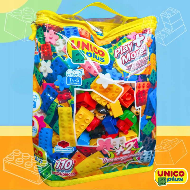 Klocki UNICO 110 el. w Torbie z Płytką | klockiunico.pl