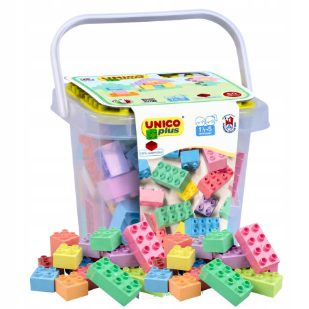 Klocki UNICO Pastelowe Wiadereczko 60 el. | klockiunico.pl