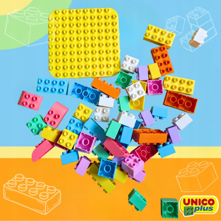 Klocki UNICO Pastelowe Wiadereczko 60 el. | klockiunico.pl