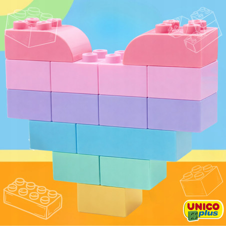 Klocki UNICO Pastelowe Wiadereczko 60 el. | klockiunico.pl