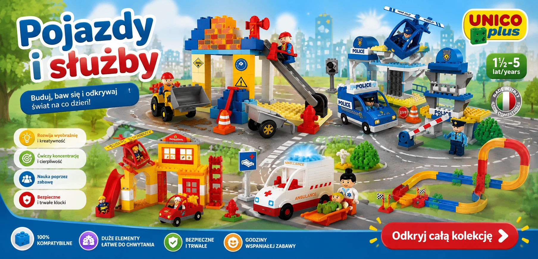 Klocki dla maluszków, klocki unico, klocki kompatybilne z duplo
